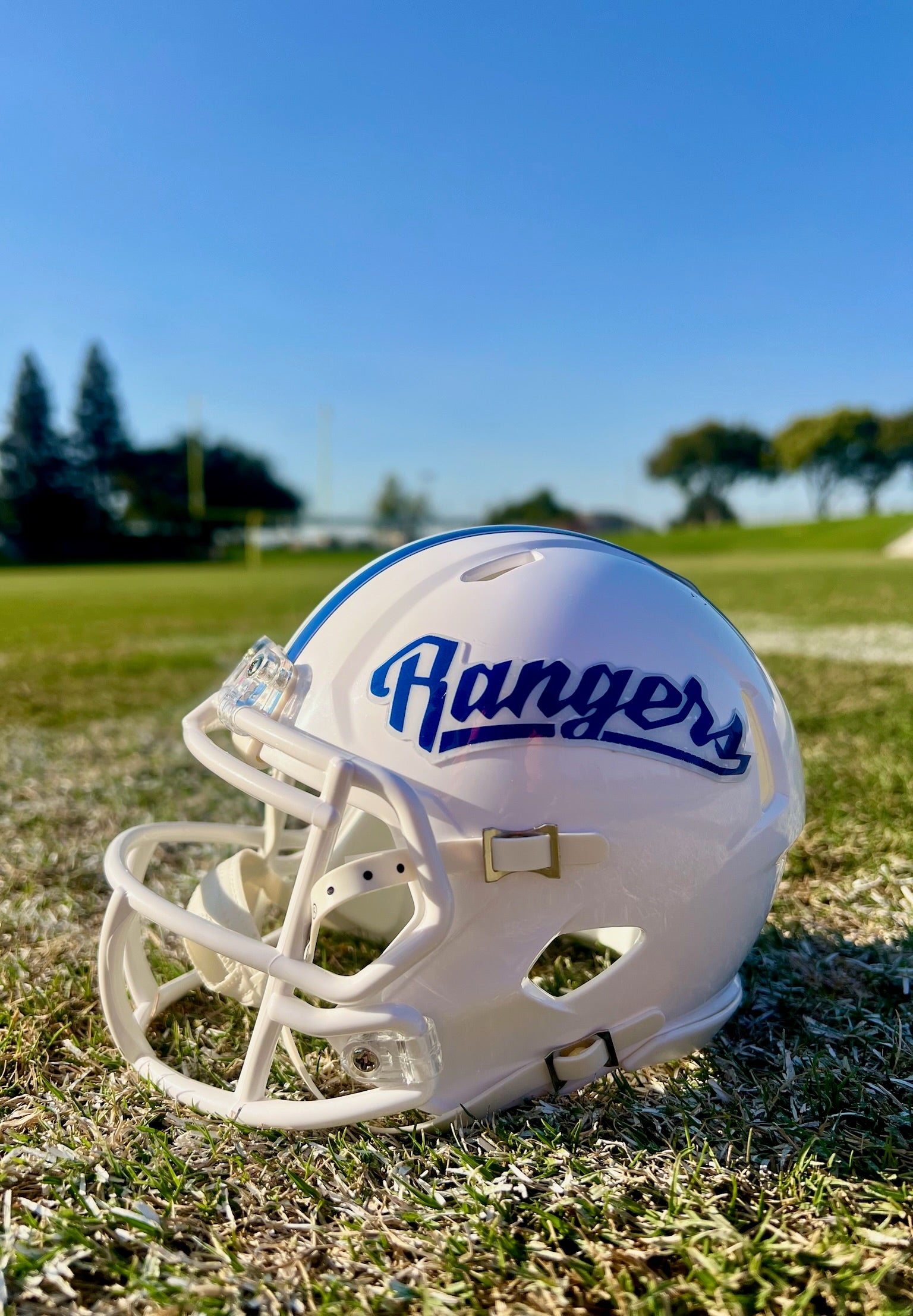 2025 Redwood Rangers White Mini Football Helmet